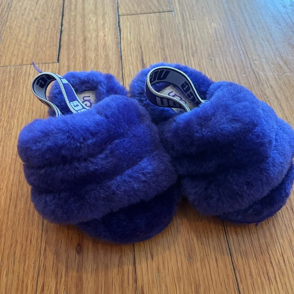 Ugg fluff yeah slide‎ purple baby girl toddler size 6